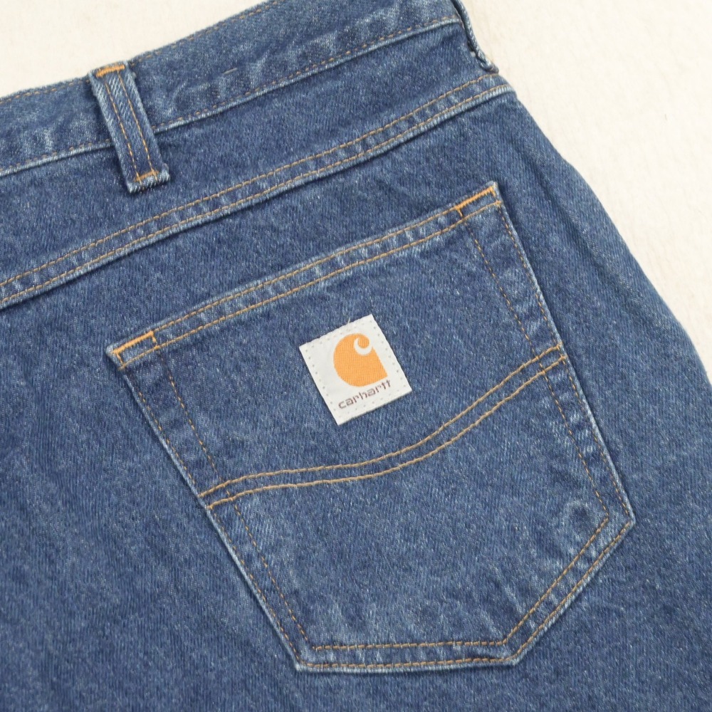Carhartt Relaxed Fit Jeans Mens 42x36 Blue Denim Workwear 5 Pocket